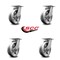 Service Caster 6 Inch Kingpinless V Groove Semi Steel Wheel Swivel Top Plate Caster, 4PK SCC-KP30S620-VGR-4 - alternate 3